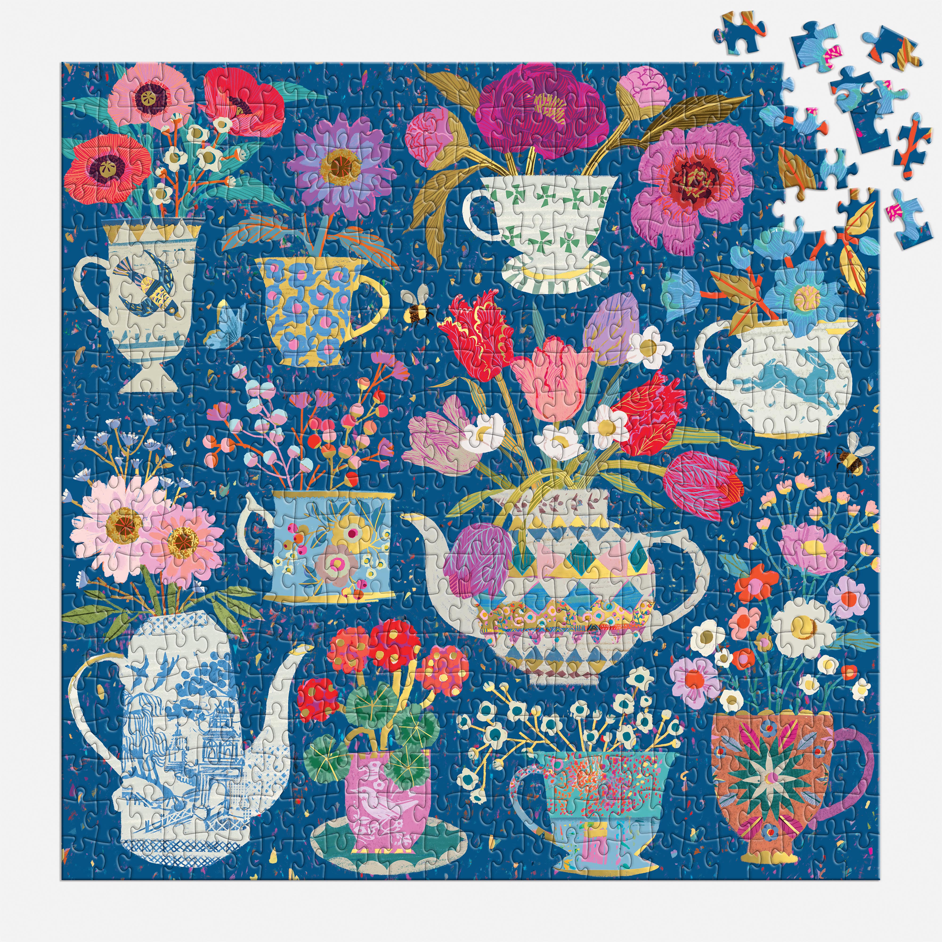 Potted Teacups Foil - Victoria Ball - 500pc Galison