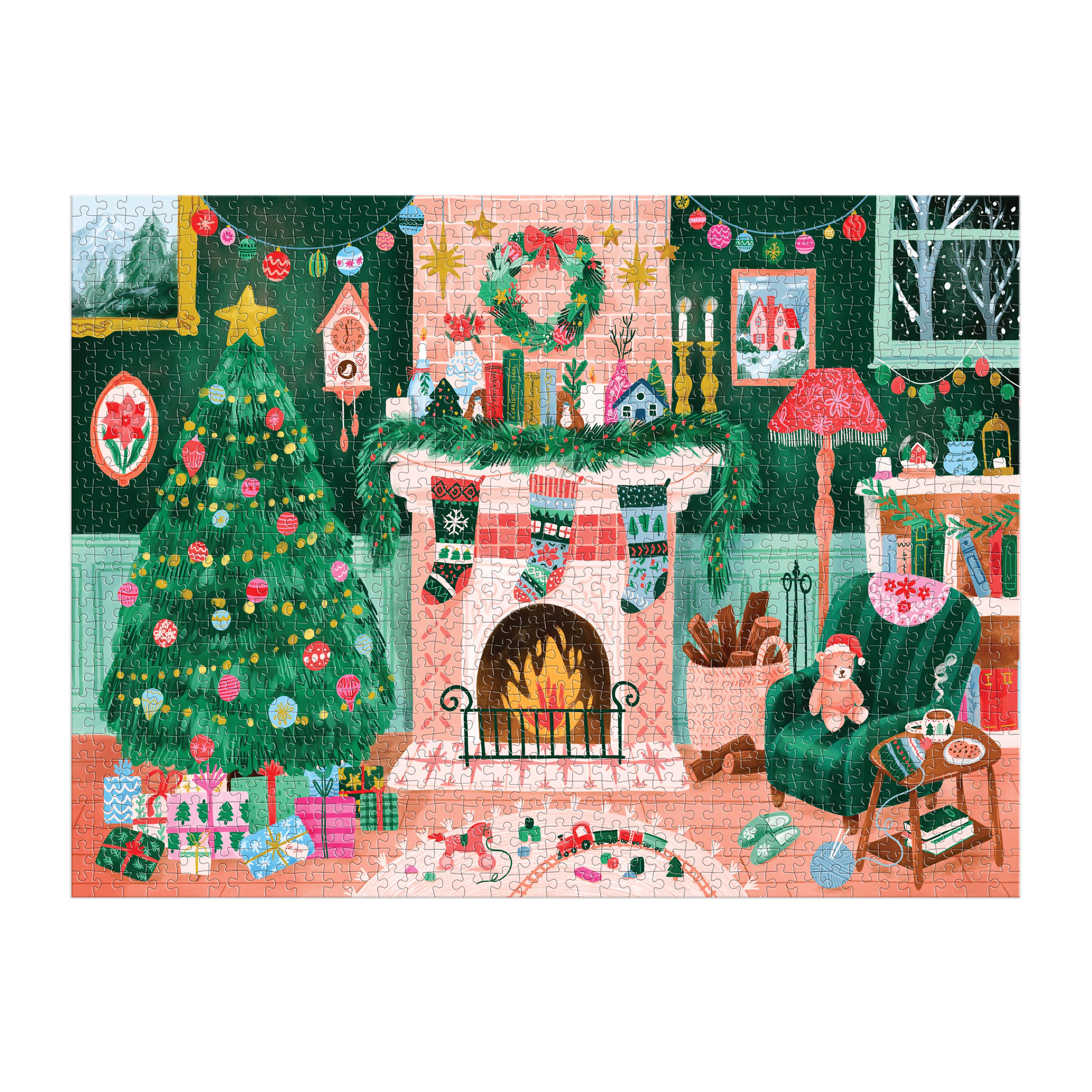 Cozy by the Fireplace Puzzle 1000pc - Galison