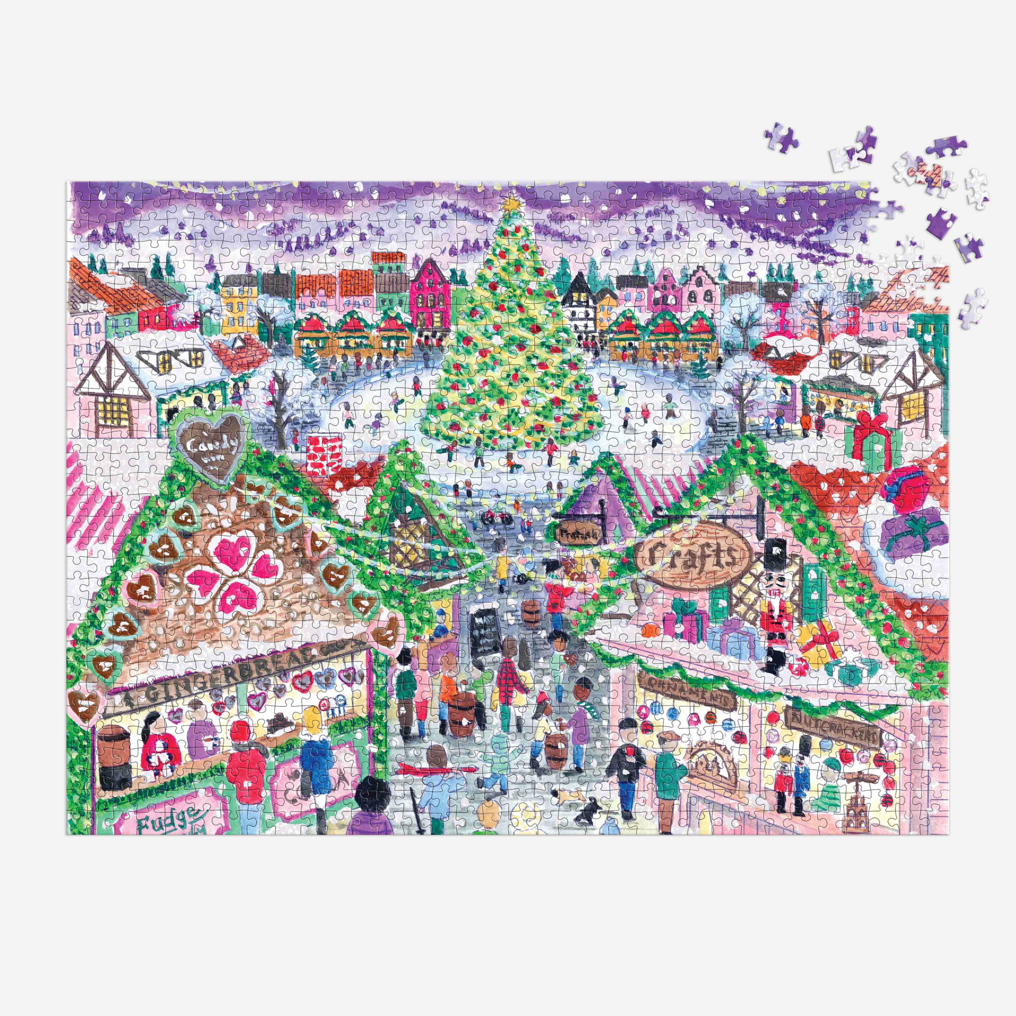 Storrings Holiday Village Market Foil Puzzle - 1000pc 