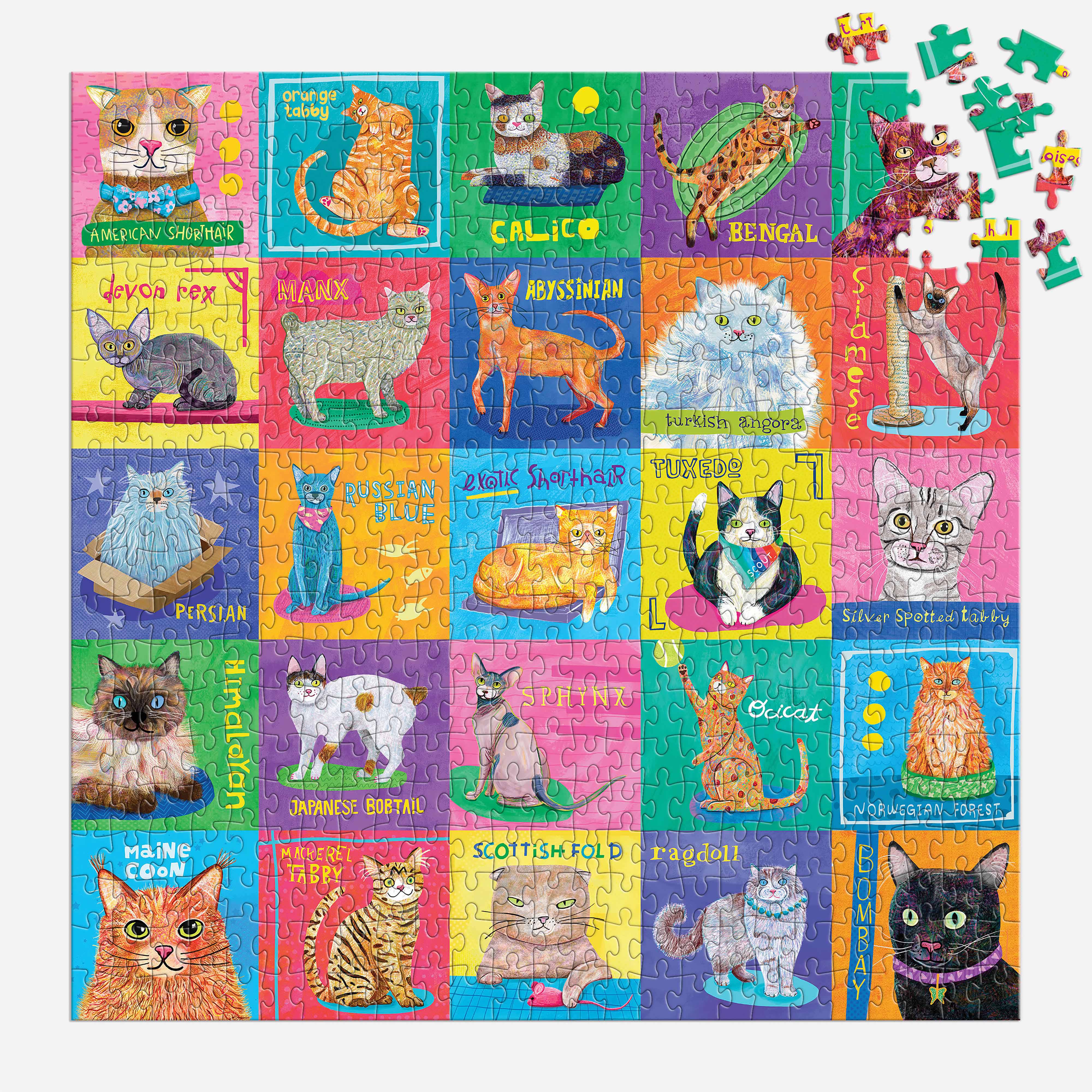 Purrfect Portraits Family Puzzle-500pc