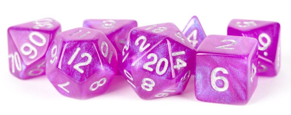Stardust Purple - 16mm Polyhedral Dice Set MDG Acrylic