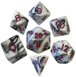 Marble - Purple Numbers - MDG Acrylic Dice Set