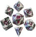 Marble - Purple Numbers - MDG Acrylic Dice Set