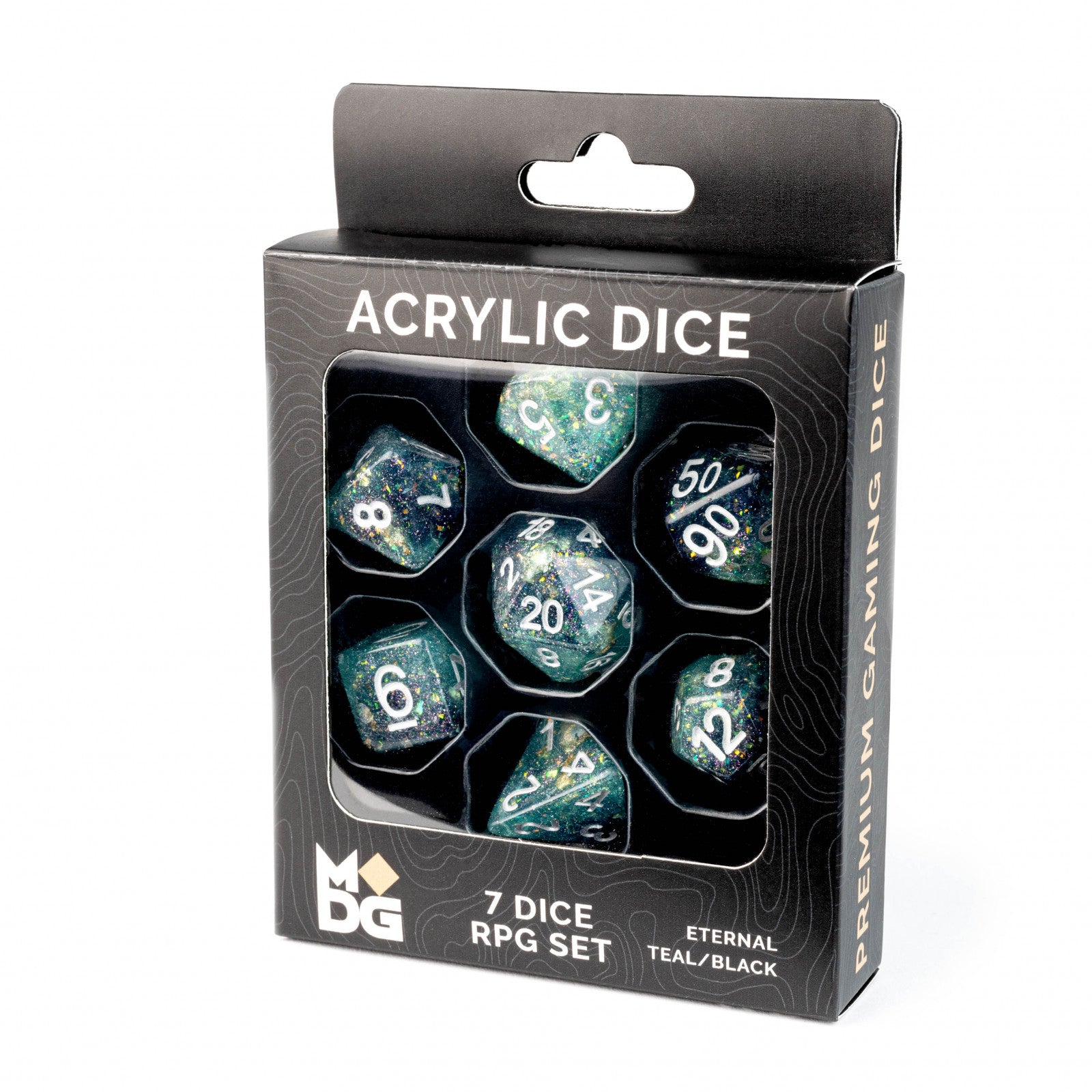 Eternal Teal/Black 16mm Resin Dice Set