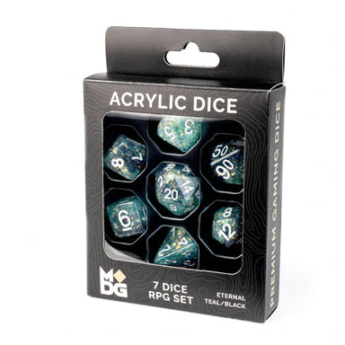Eternal Teal/Black 16mm Resin Dice Set