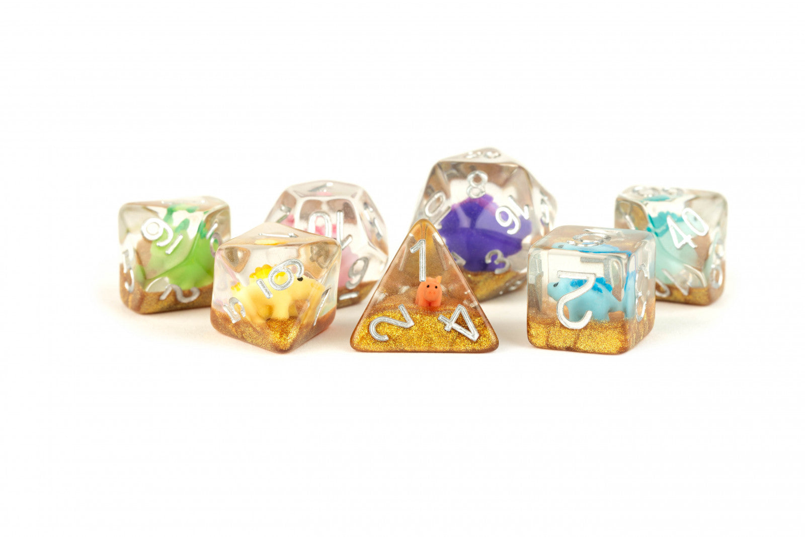 Rainbow  Dinosaur Dice 7-set
