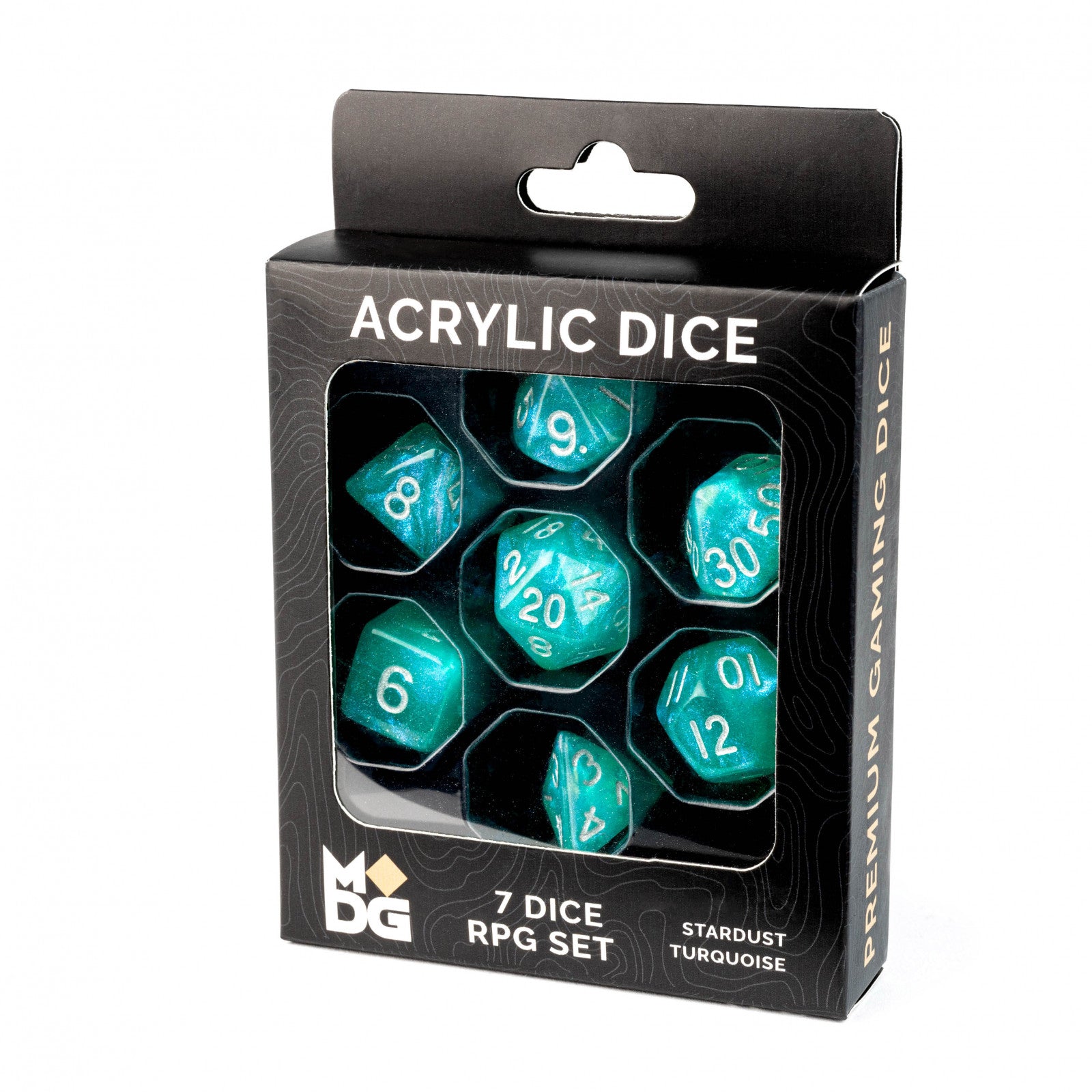 Stardust Turquoise 16mm Resin Dice Set