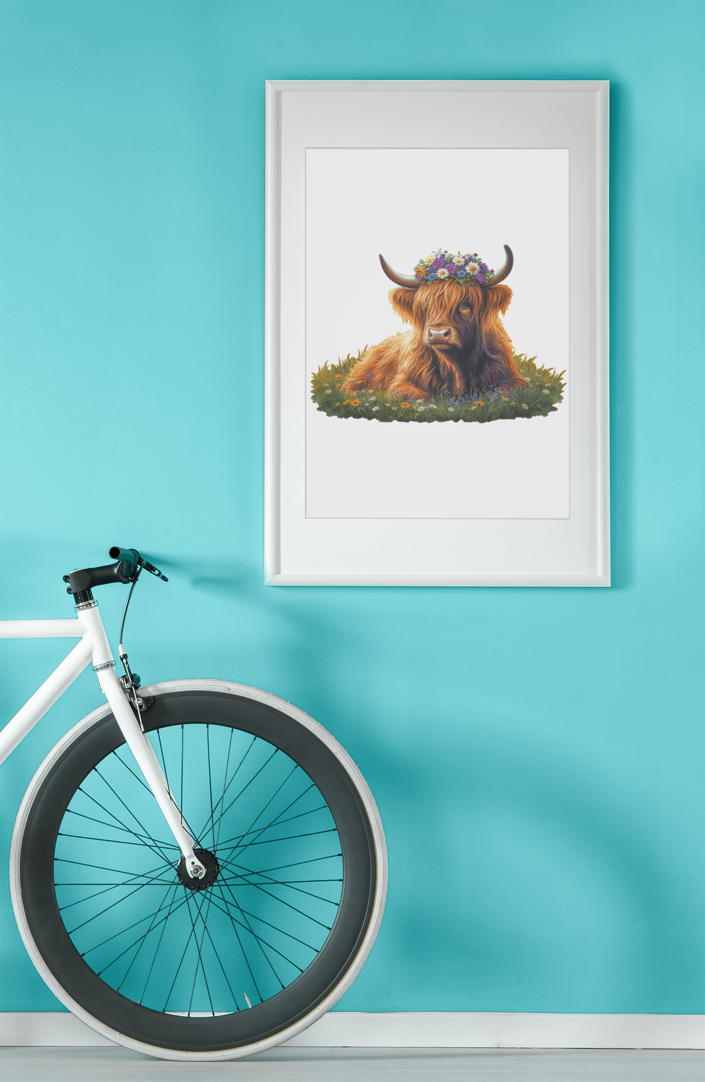 A5 Floral Crown Highland Cow Wooden Puzzle - Puzzle ART