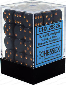 D6 Dice Opaque 12mm Blue/copper