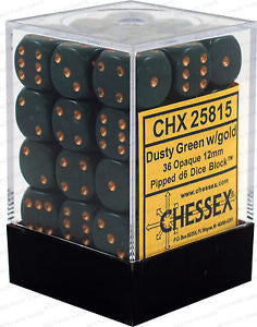 Dusty Green/Copper Opaque 12mm D6 Block (36)