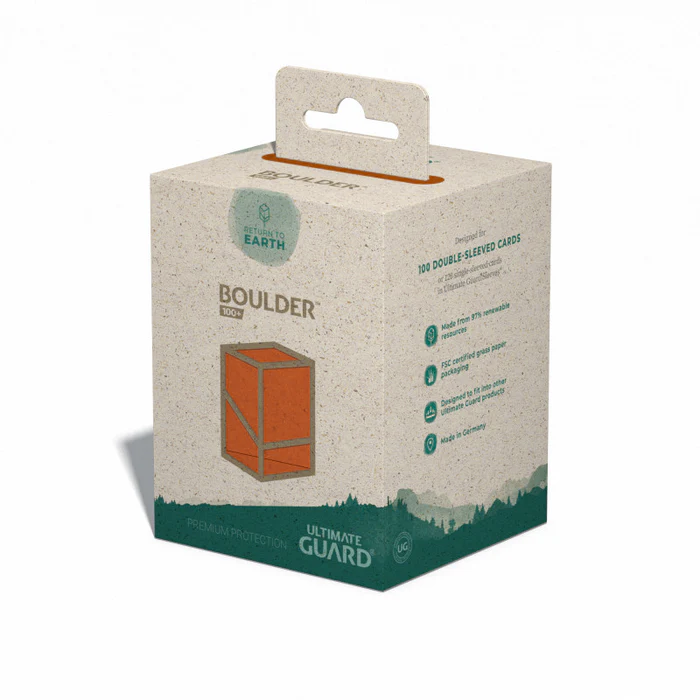 Orange Deck Box - 100+ Standard Size - Ultimate Guard Return to Earth Boulder
