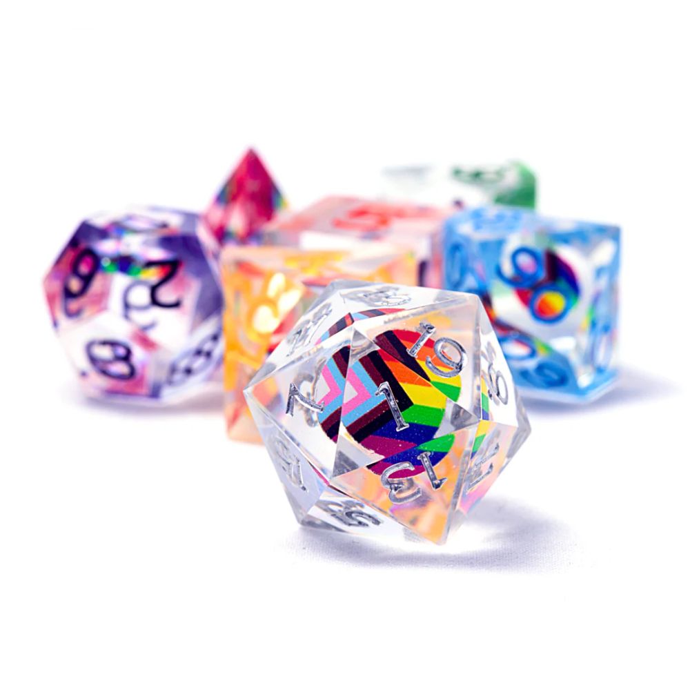 Progress Pride Dice - Sirius Dungeons and Dragons Dice