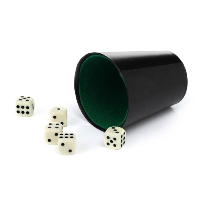 Dice Cup PVC with 5 Dice