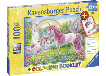 Magical Unicorns Puzzle Colour Bk 100p - RAVENSBURGER