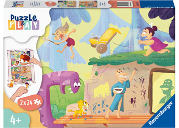 Prehistoric People 2x24p puzzle and play- RAVENSBURGER