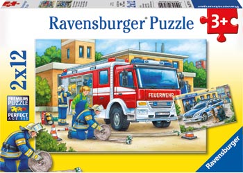 Police and Firefighters Puzzle 2x12pc