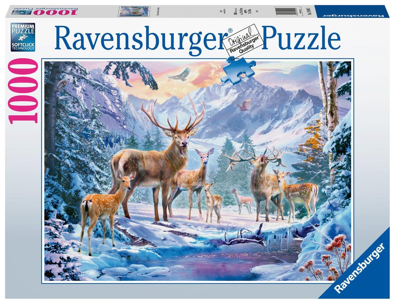 Deer and Stags in Winter 1000pc