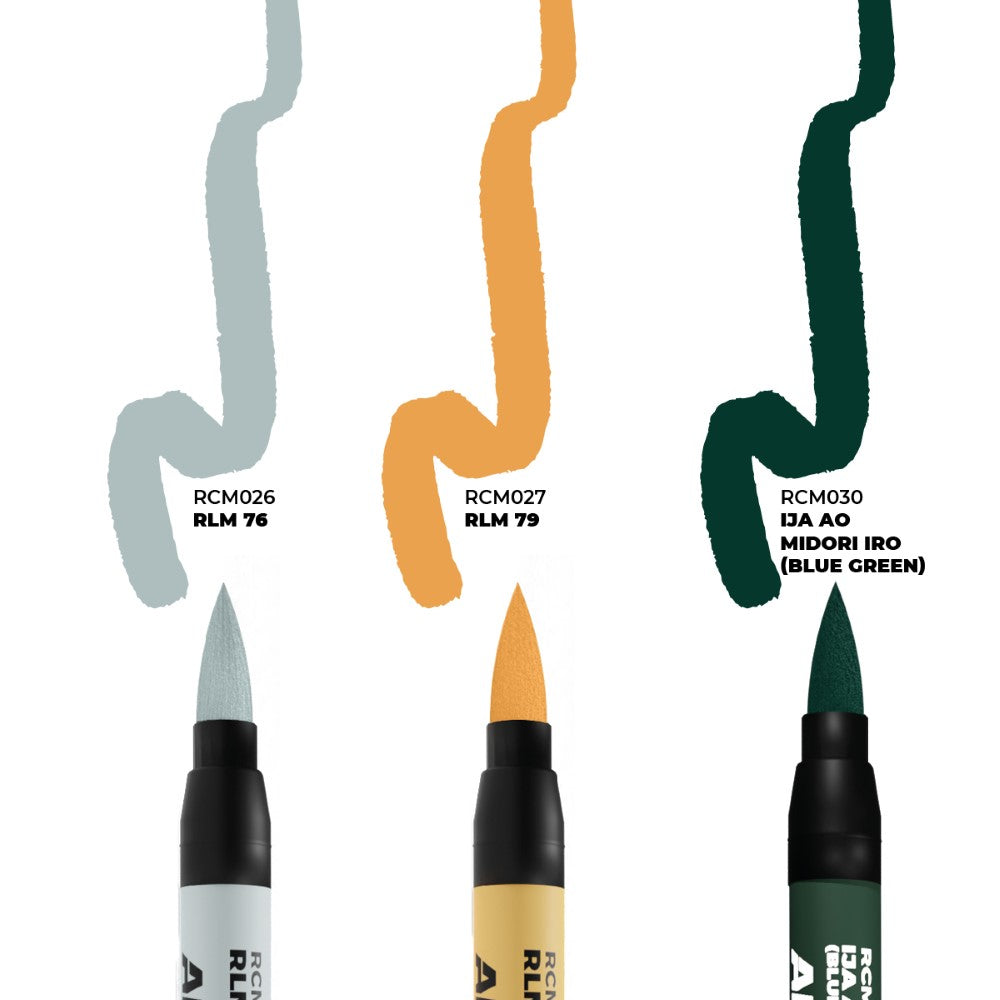WWII Axis Aircraft Squiggle Camouflage- RC Marker Set - AK-Interactive: Real Colors Markers
