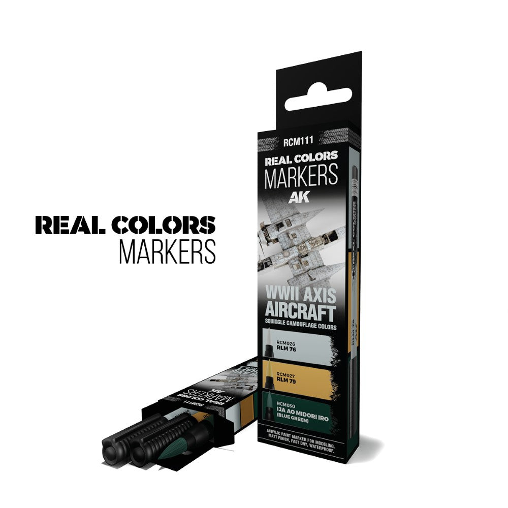 WWII Axis Aircraft Squiggle Camouflage- RC Marker Set - AK-Interactive: Real Colors Markers