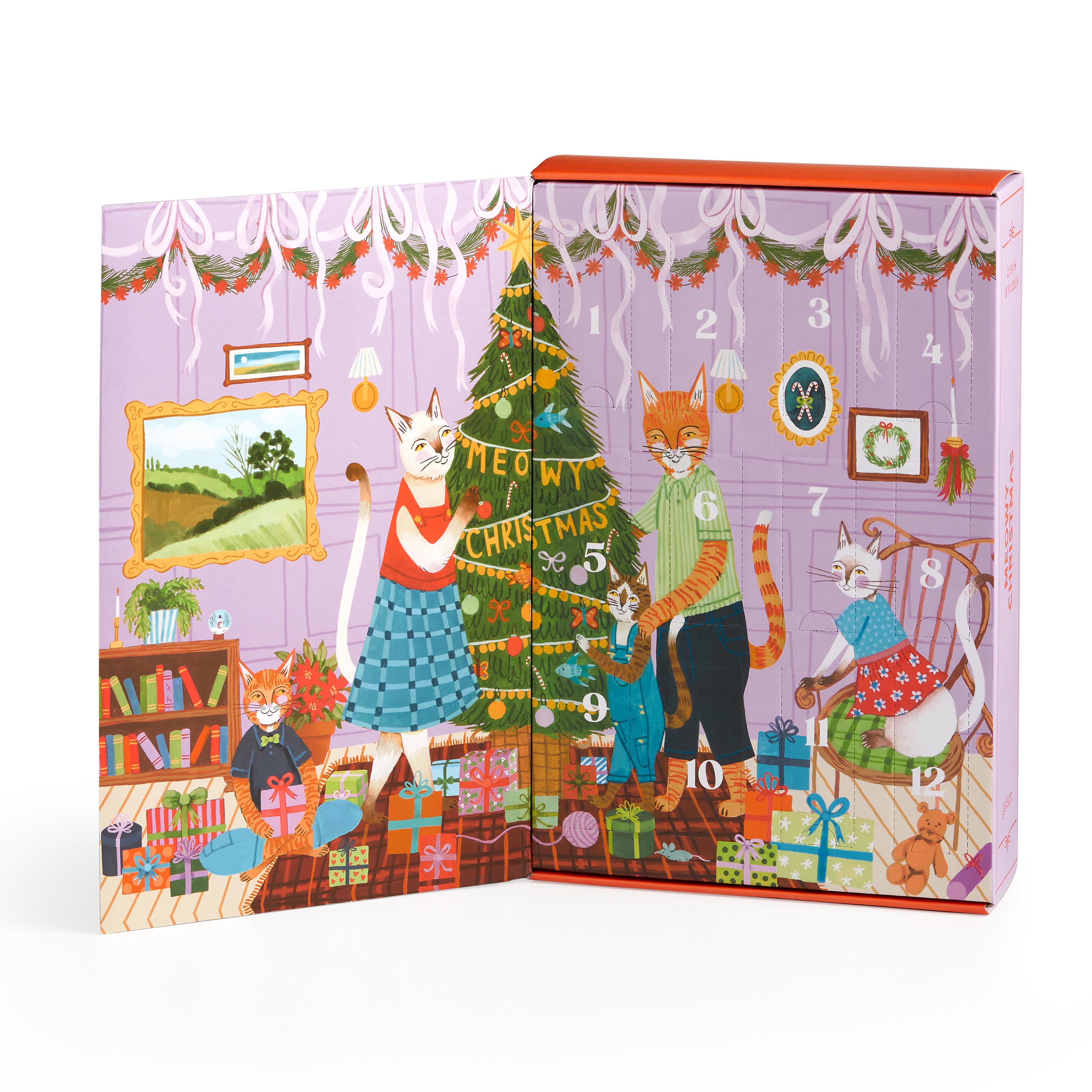 Meowy Christmas 12 Days of Puzzles 500pc - Galison