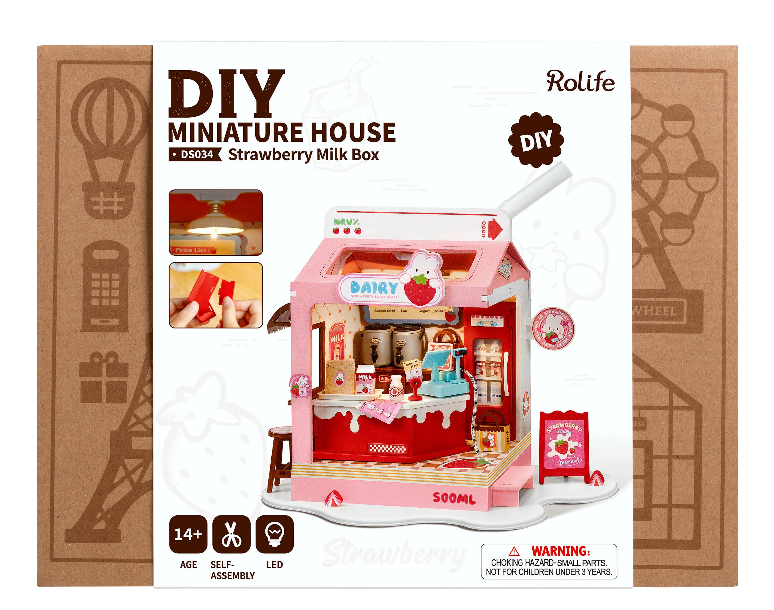 Strawberry Milk Box - DIY Mini House