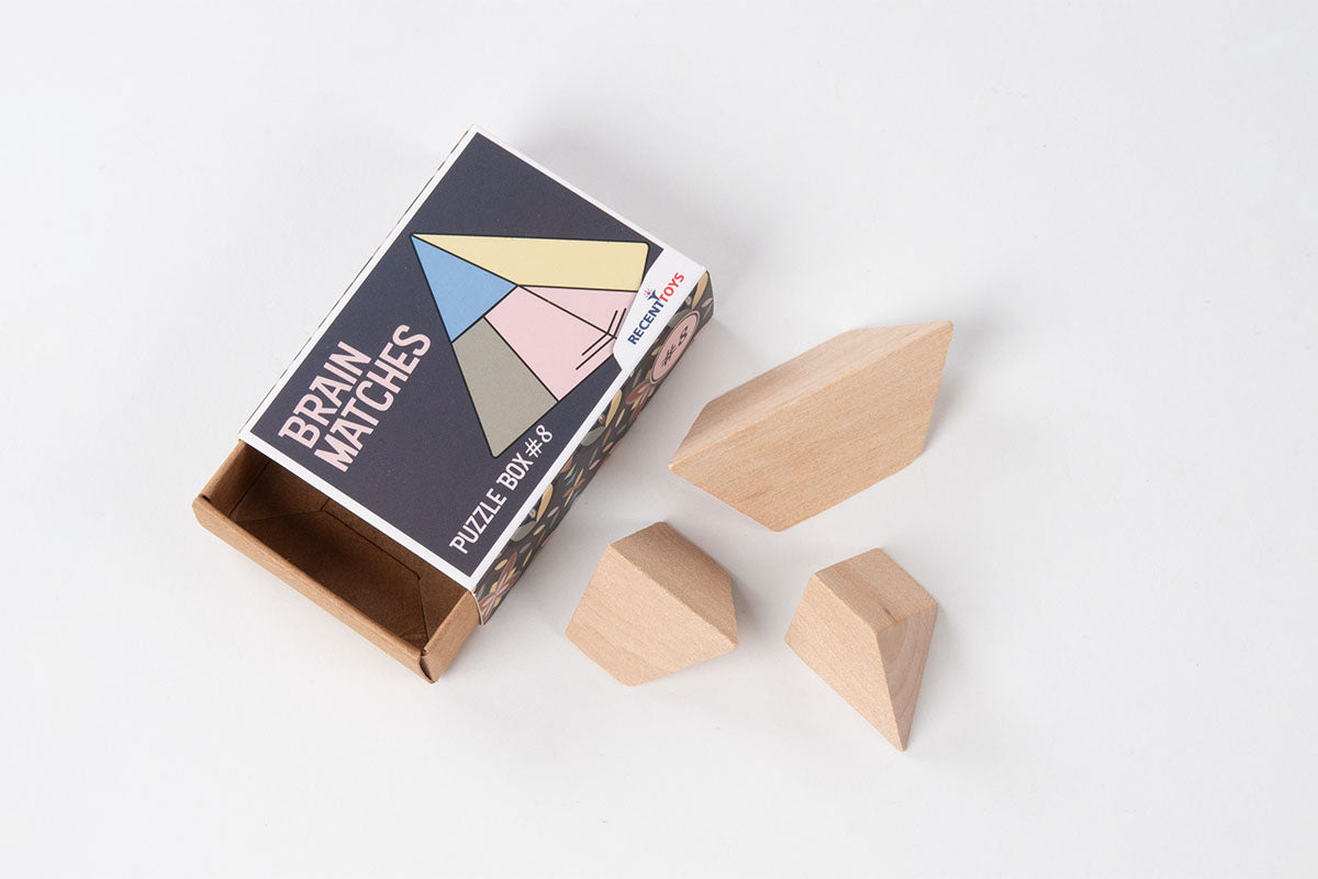 Brain Matches Puzzles - 12 Assorted Wooden or Metal Puzzles