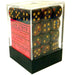 CHX27819 Scarab 12mm d6 Blue Blood/gold Dice Block Chessex