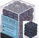 CHX25938 Blue Stars D6 Speckled 12mm 36 Dice Block