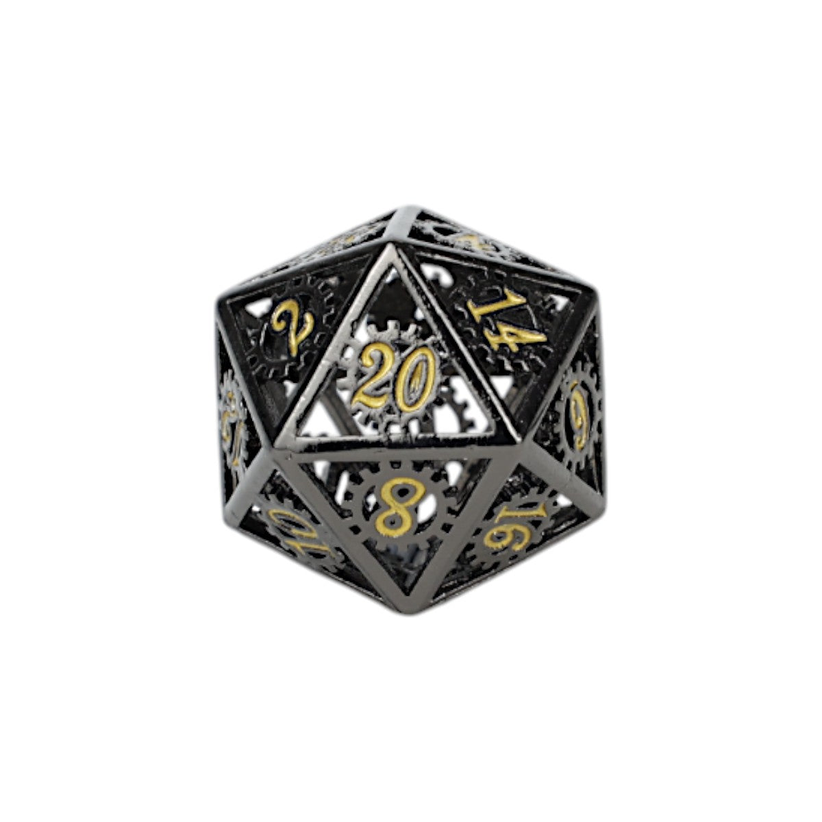 Metal RPG Clockwork Sun Dice Set Gold/Black - LPG Dice Set