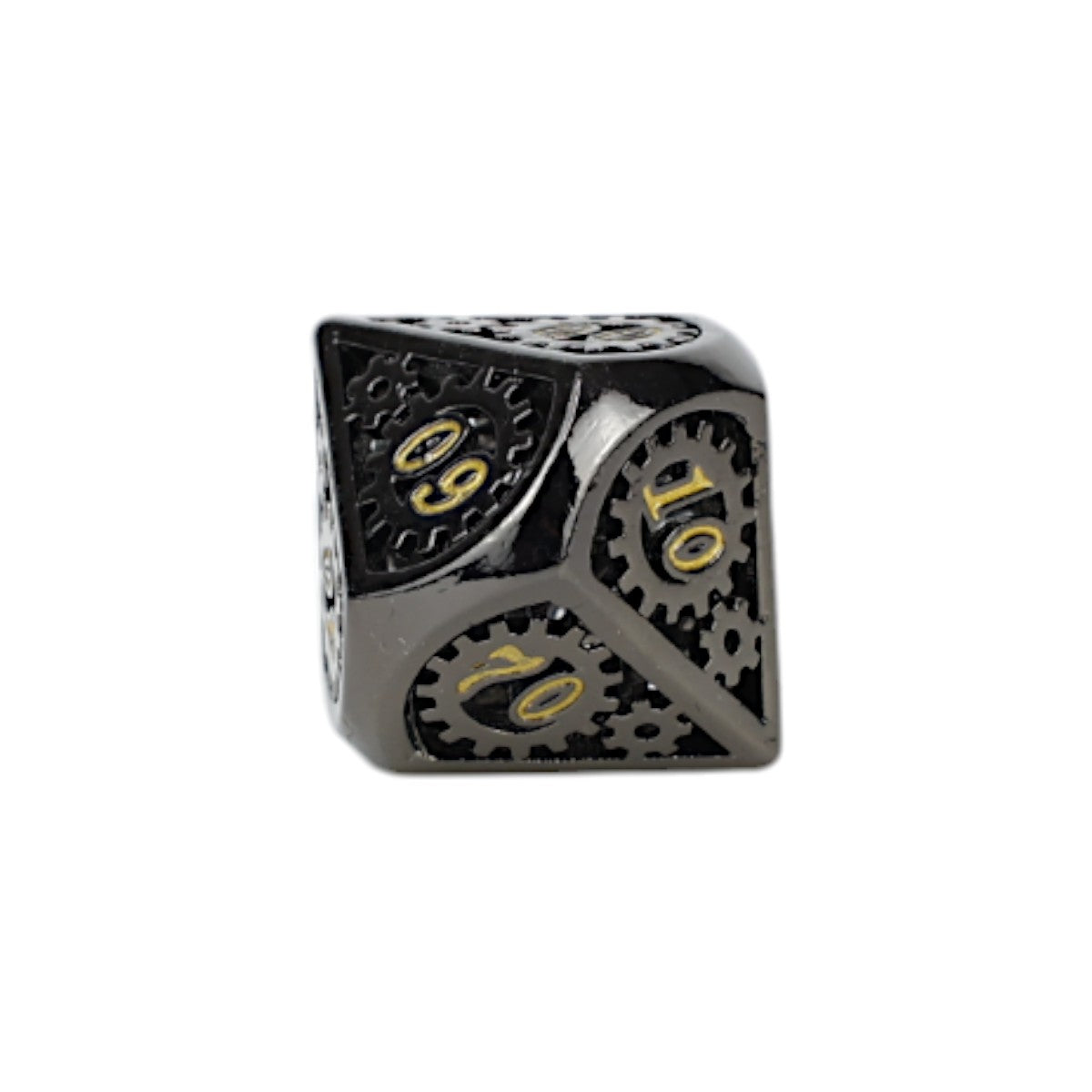 Metal RPG Clockwork Sun Dice Set Gold/Black - LPG Dice Set
