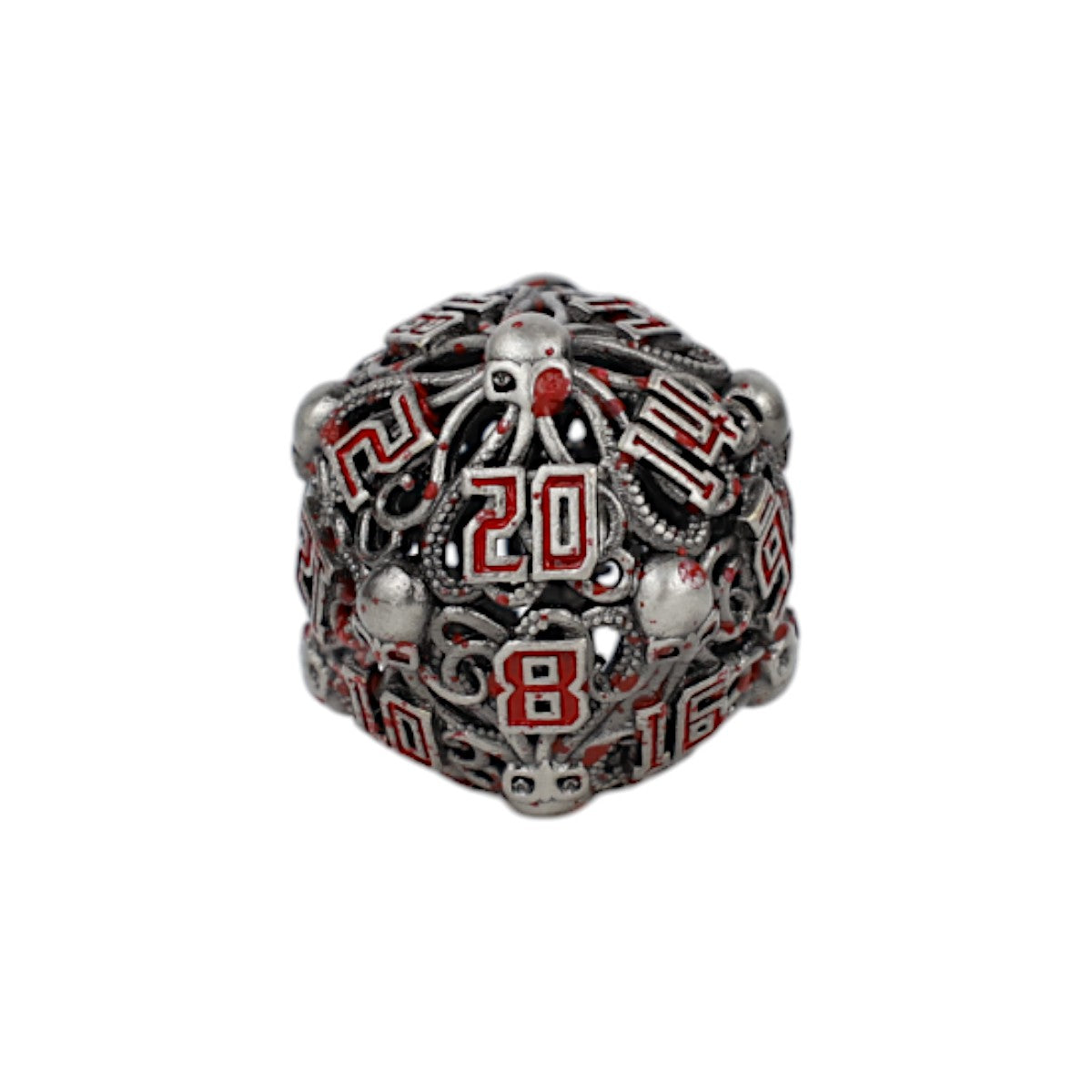 Metal RPG Tentacular Dice Set Bloodied Metal - LPG Dice Set