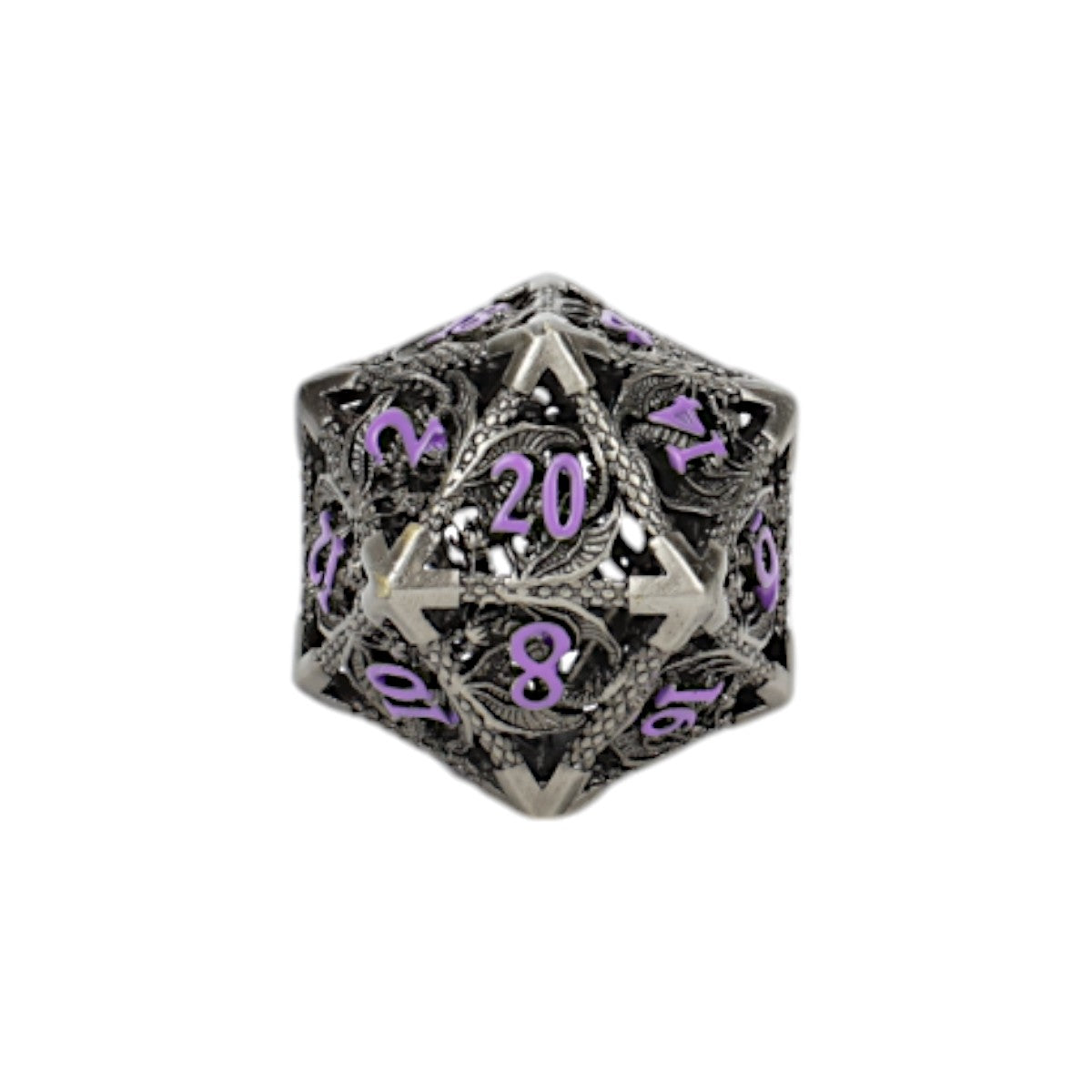 Metal RPG Dragon Hollow DiceSet Metal/Purple - LPG Dice Set