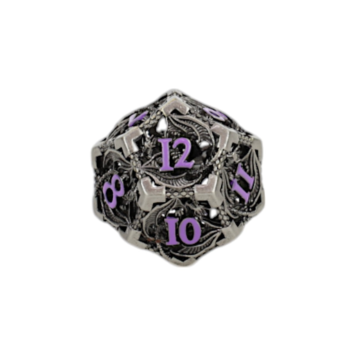 Metal RPG Dragon Hollow DiceSet Metal/Purple - LPG Dice Set
