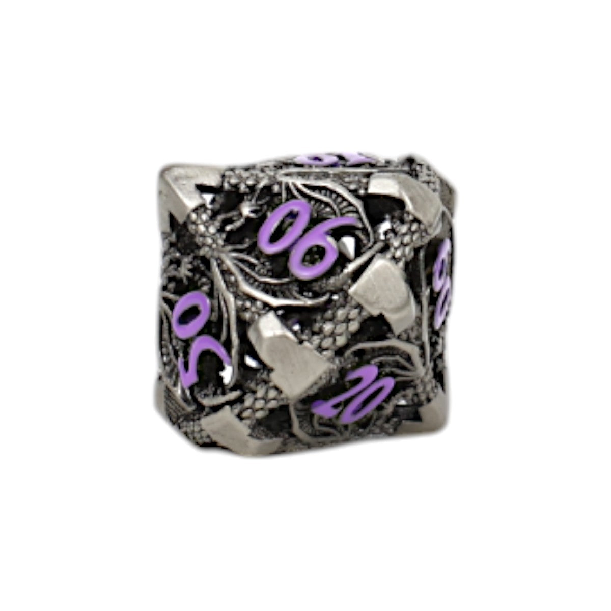 Metal RPG Dragon Hollow DiceSet Metal/Purple - LPG Dice Set