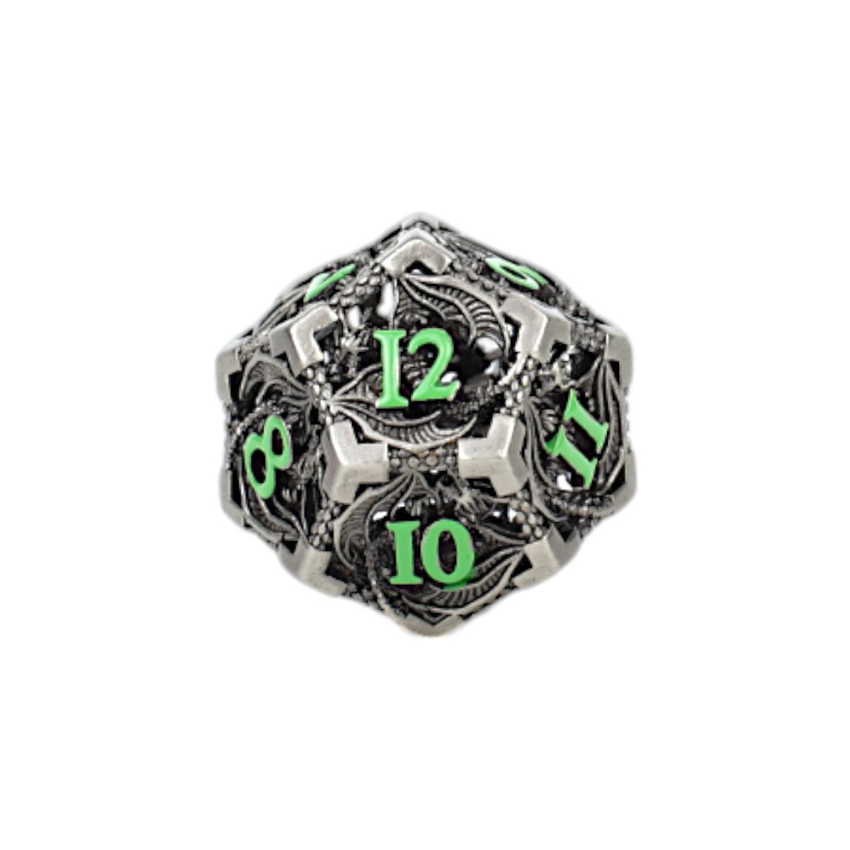Metal RPG Dragon Hollow Dice Set Metal/Green - LPG Dice Set