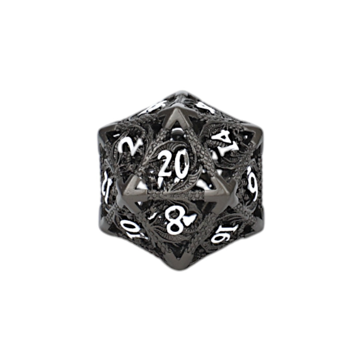 Metal RPG Dragon Hollow Dice Set Metal/Black - LPG Dice Set