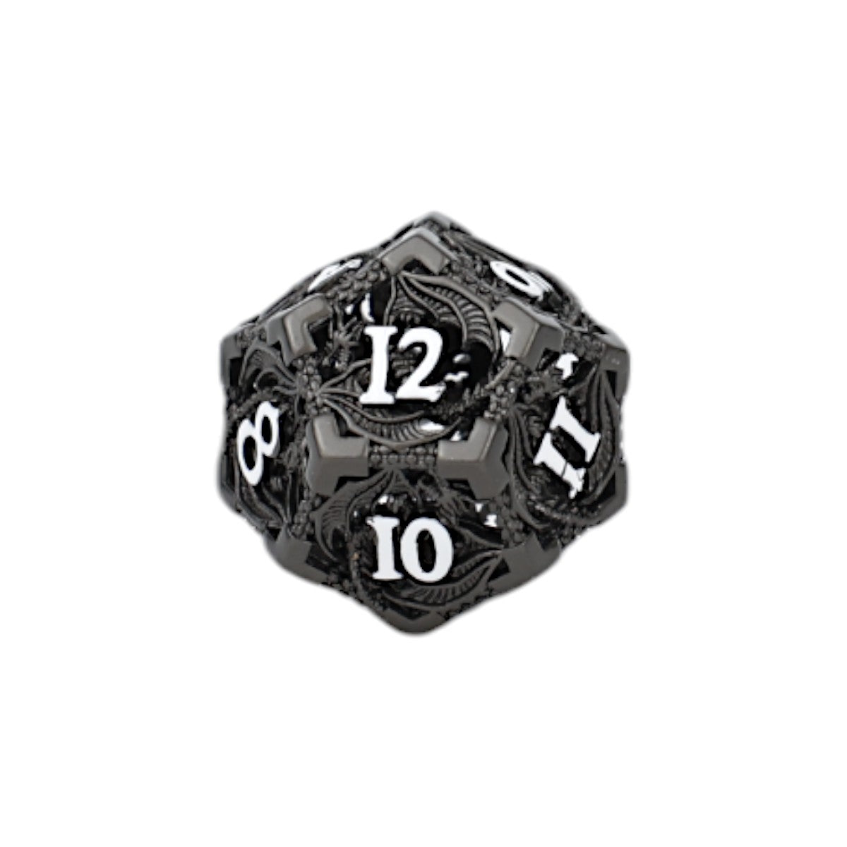 Metal RPG Dragon Hollow Dice Set Metal/Black - LPG Dice Set