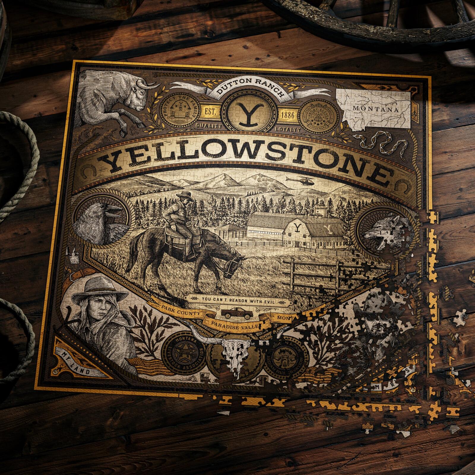 Yellowstone Puzzle 1,000 Piece Jigsaw Puzzle - Theory11