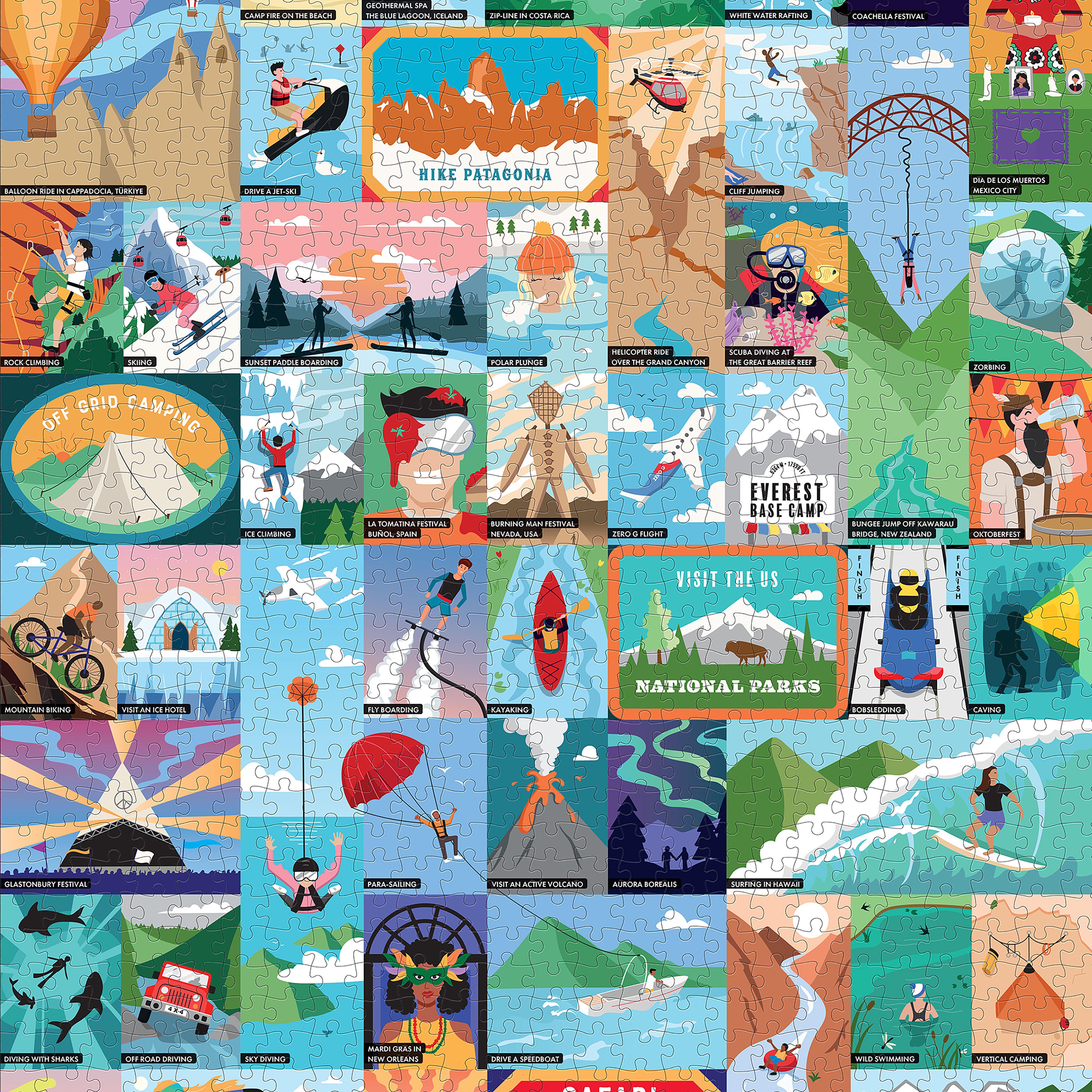 50 Adventure Seekers - Bucket List Puzzle 1000pc
