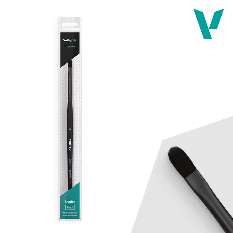 Shader Filbert Flat Synthetic Brush No. 4- Vallejo Brushes