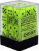 CHX27830 Vortex 12mm d6 Bright Green/black Dice Block Chessex