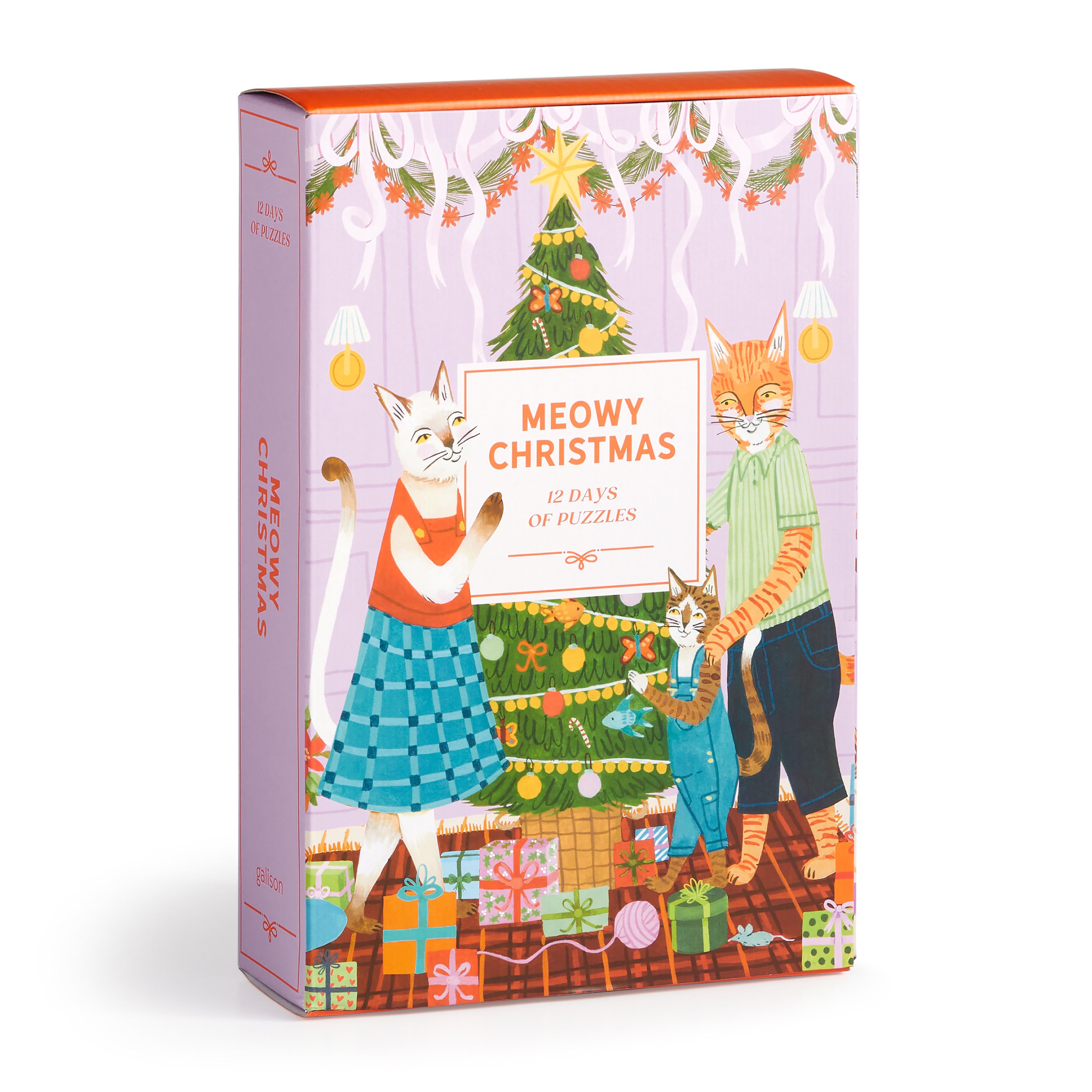 Meowy Christmas 12 Days of Puzzles 500pc - Galison