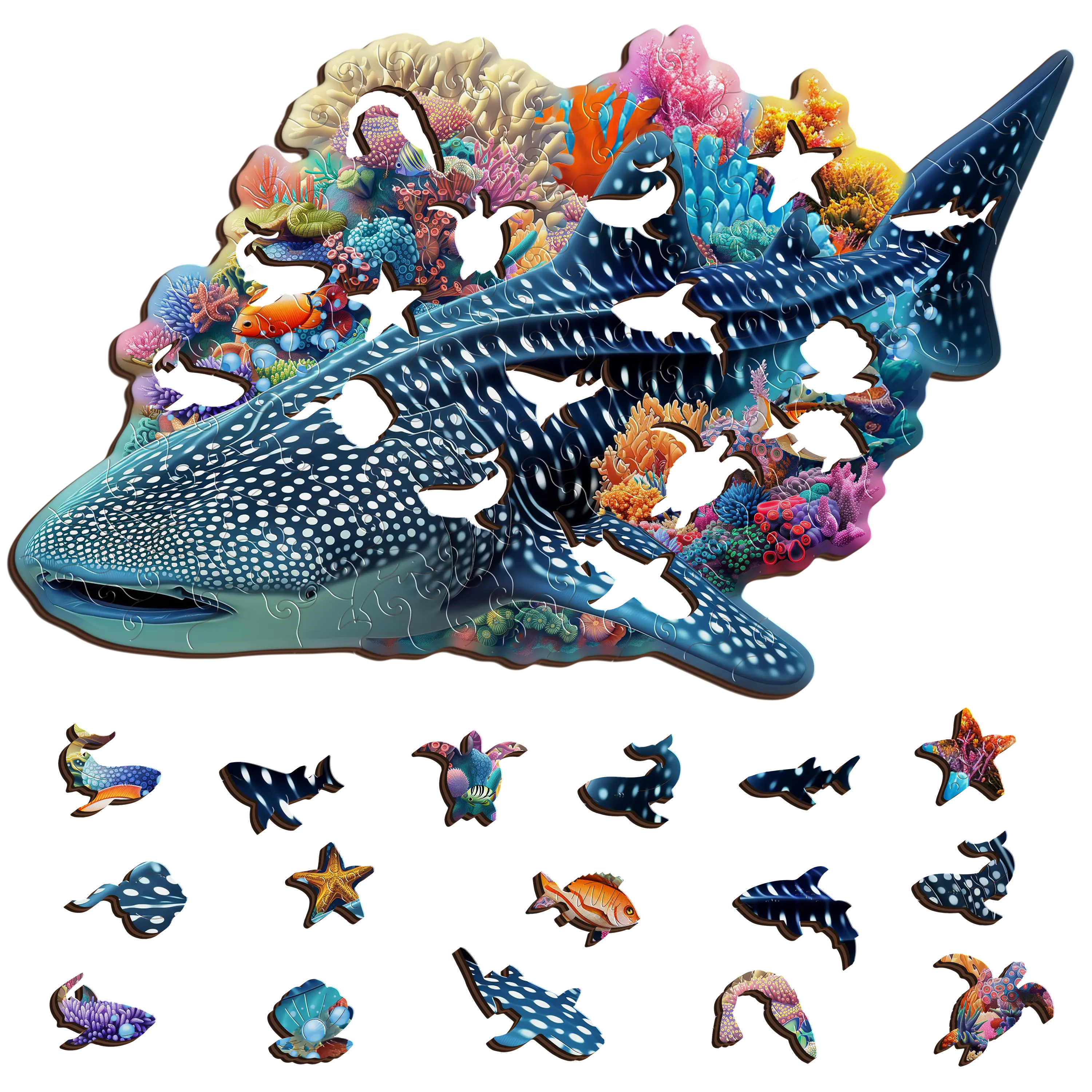 A5 Whale Shark  Wooden Puzzle - Puzzle ART