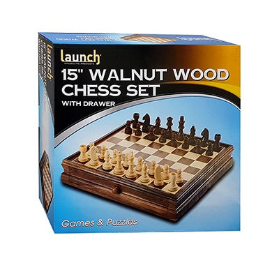 15inch Wood Chess With Drawers - Launch Chess