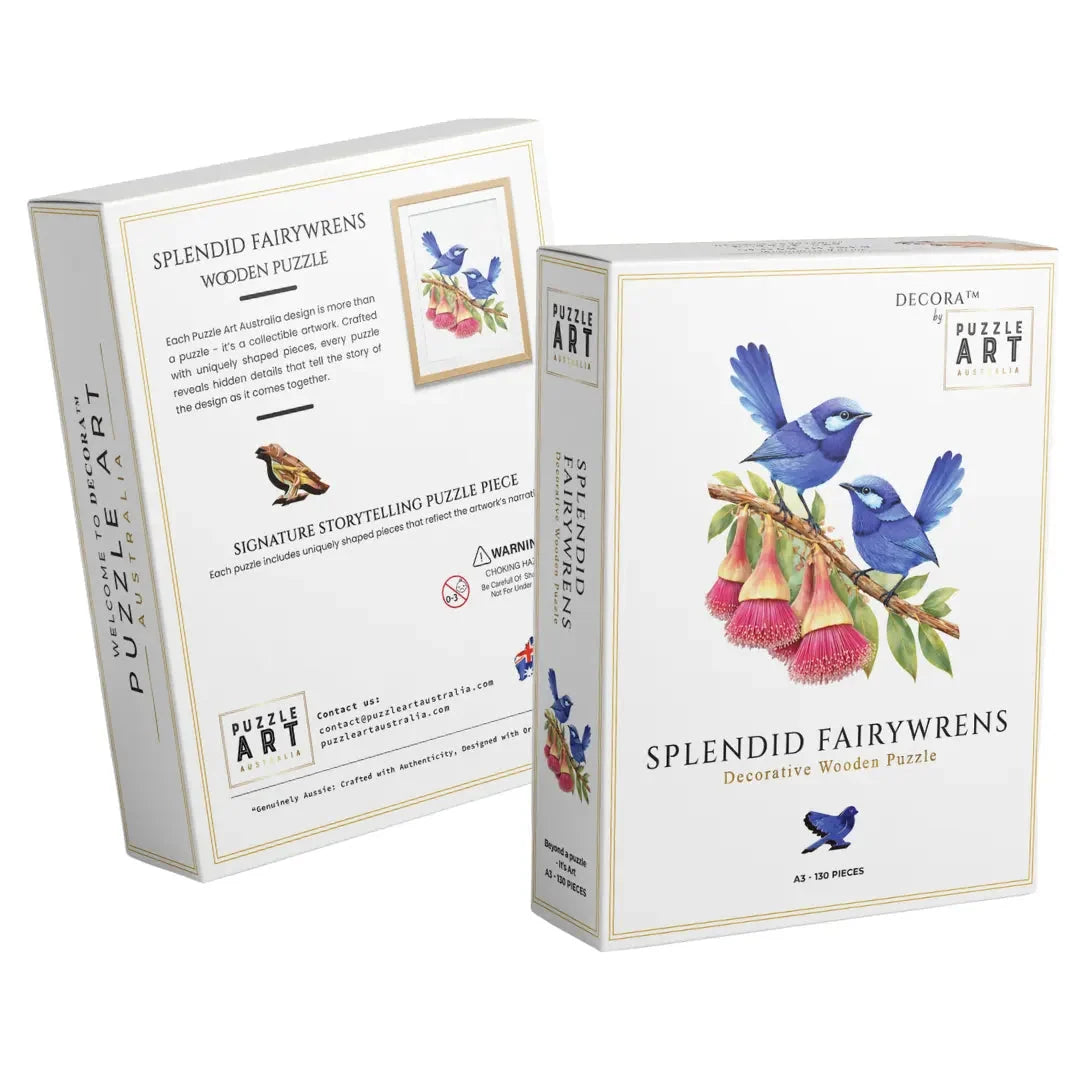 A5 Splendid Fairy wrens Wooden Puzzle - Puzzle ART