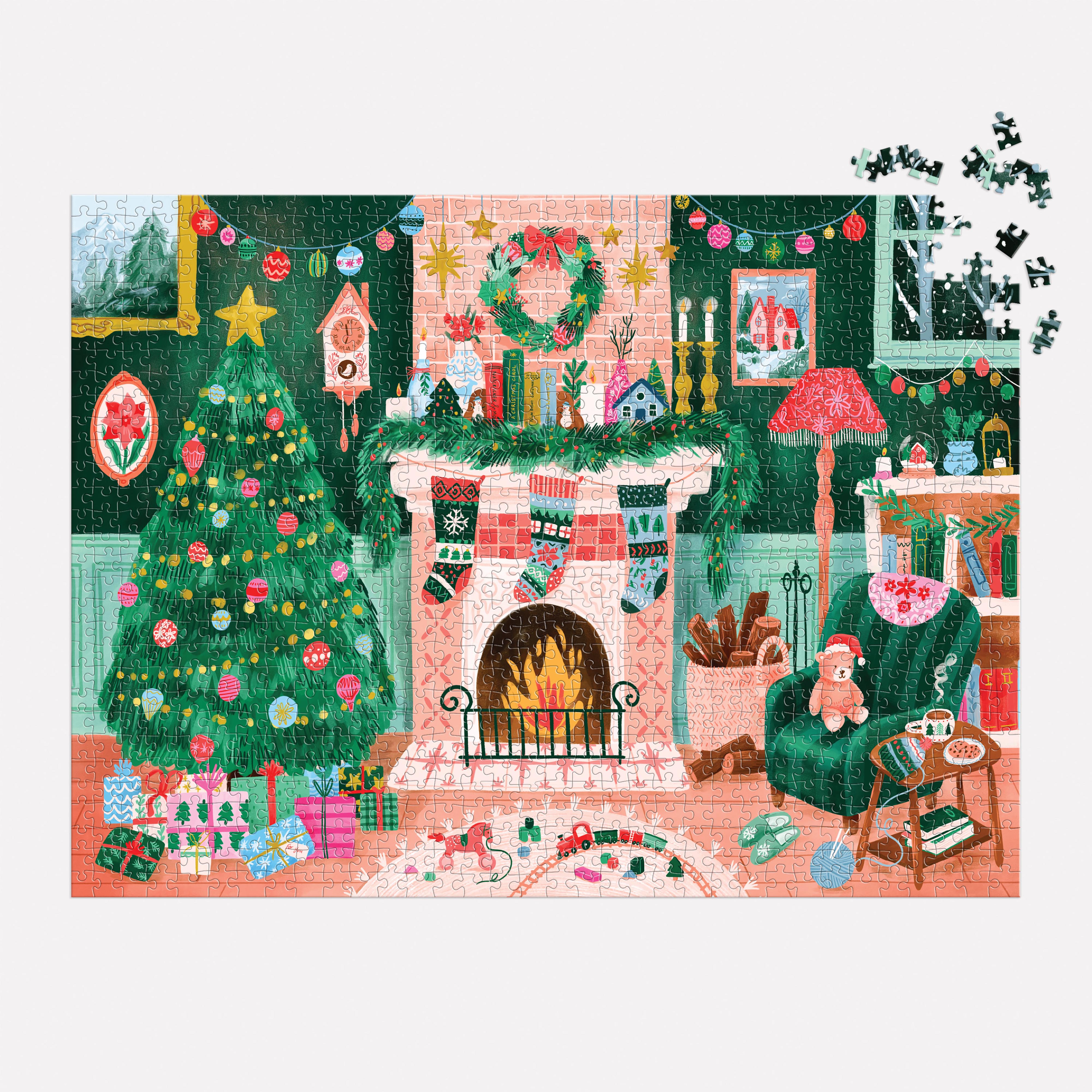 Cozy by the Fireplace Puzzle 1000pc - Galison