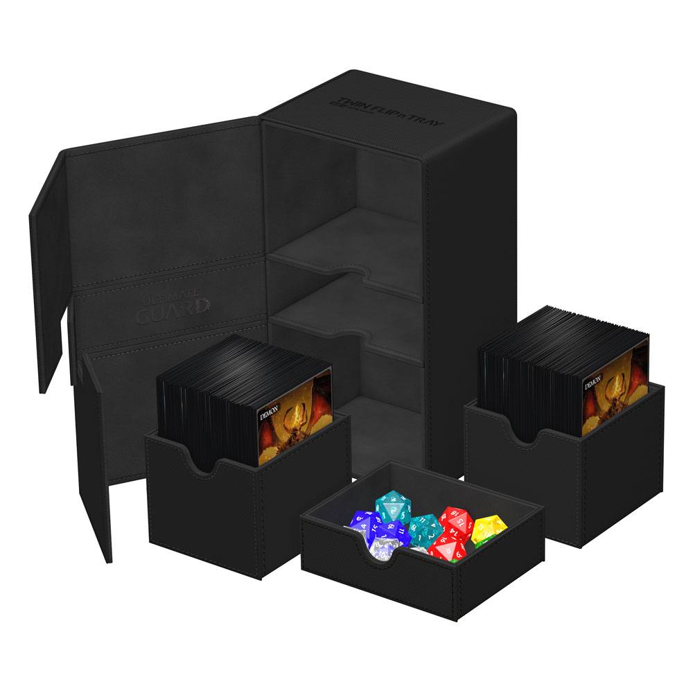 Black Twin Flip n Tray 200+ XenoSkin Monocolor Deck Box Ultimate Guard