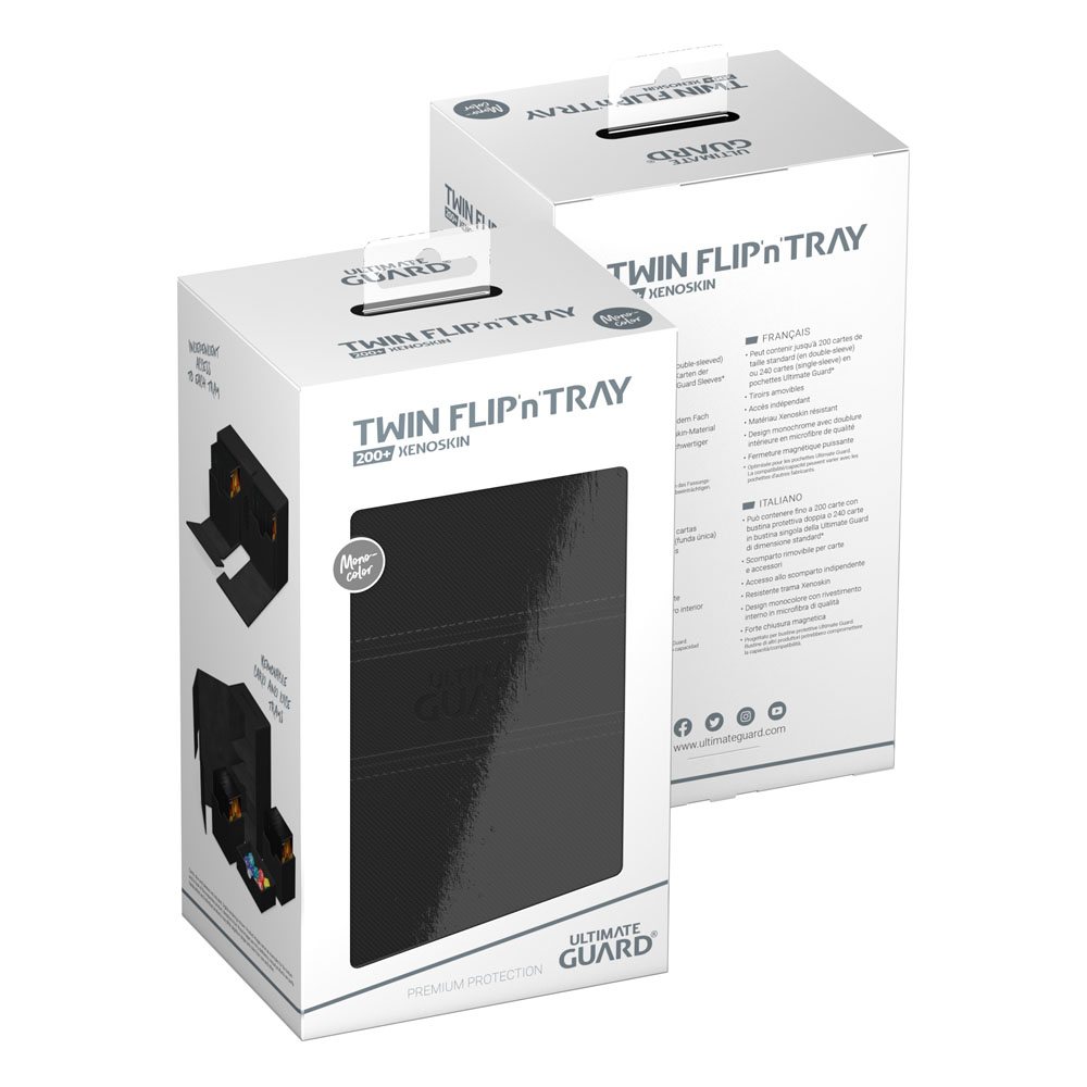 Black Twin Flip n Tray 200+ XenoSkin Monocolor Deck Box Ultimate Guard