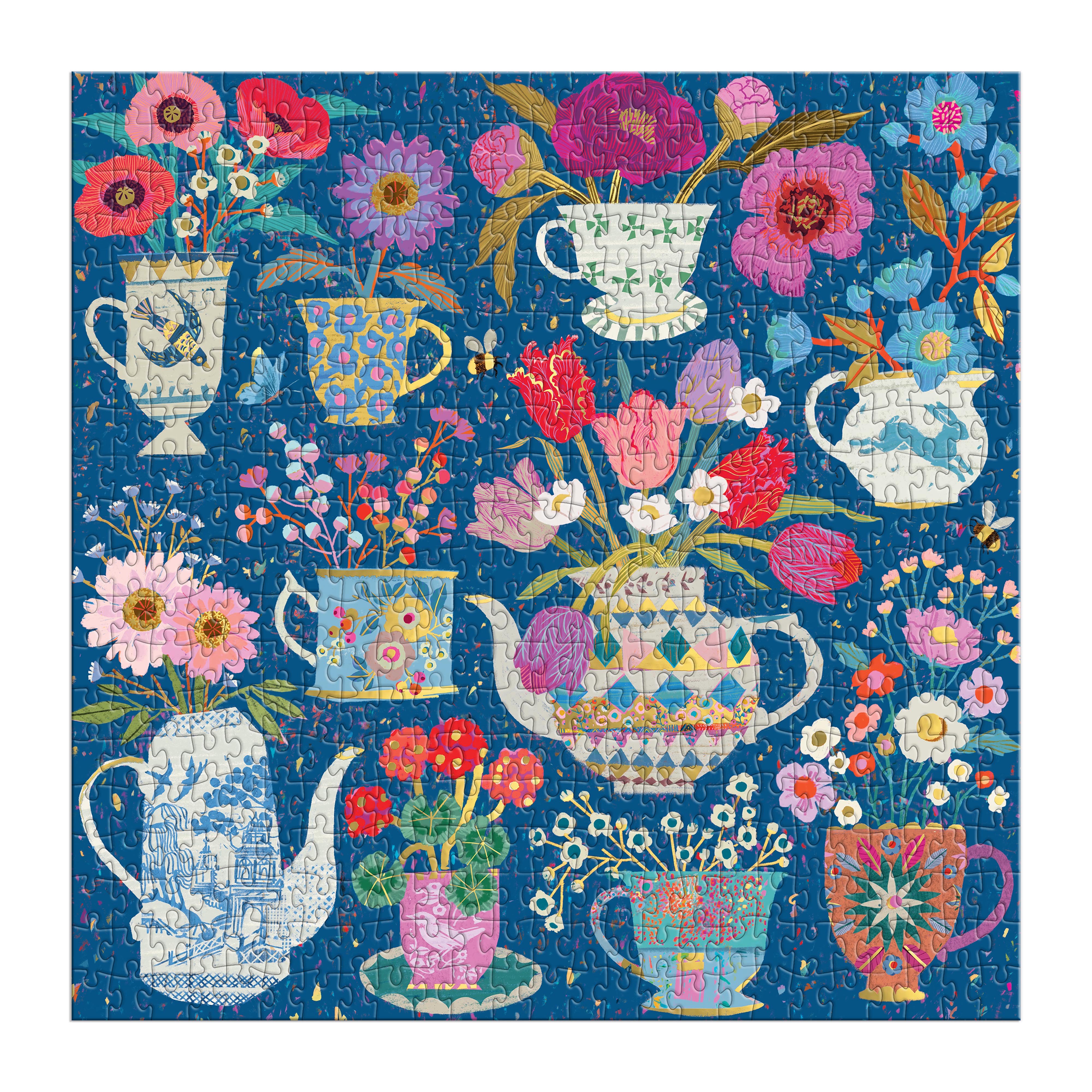 Potted Teacups Foil - Victoria Ball - 500pc Galison
