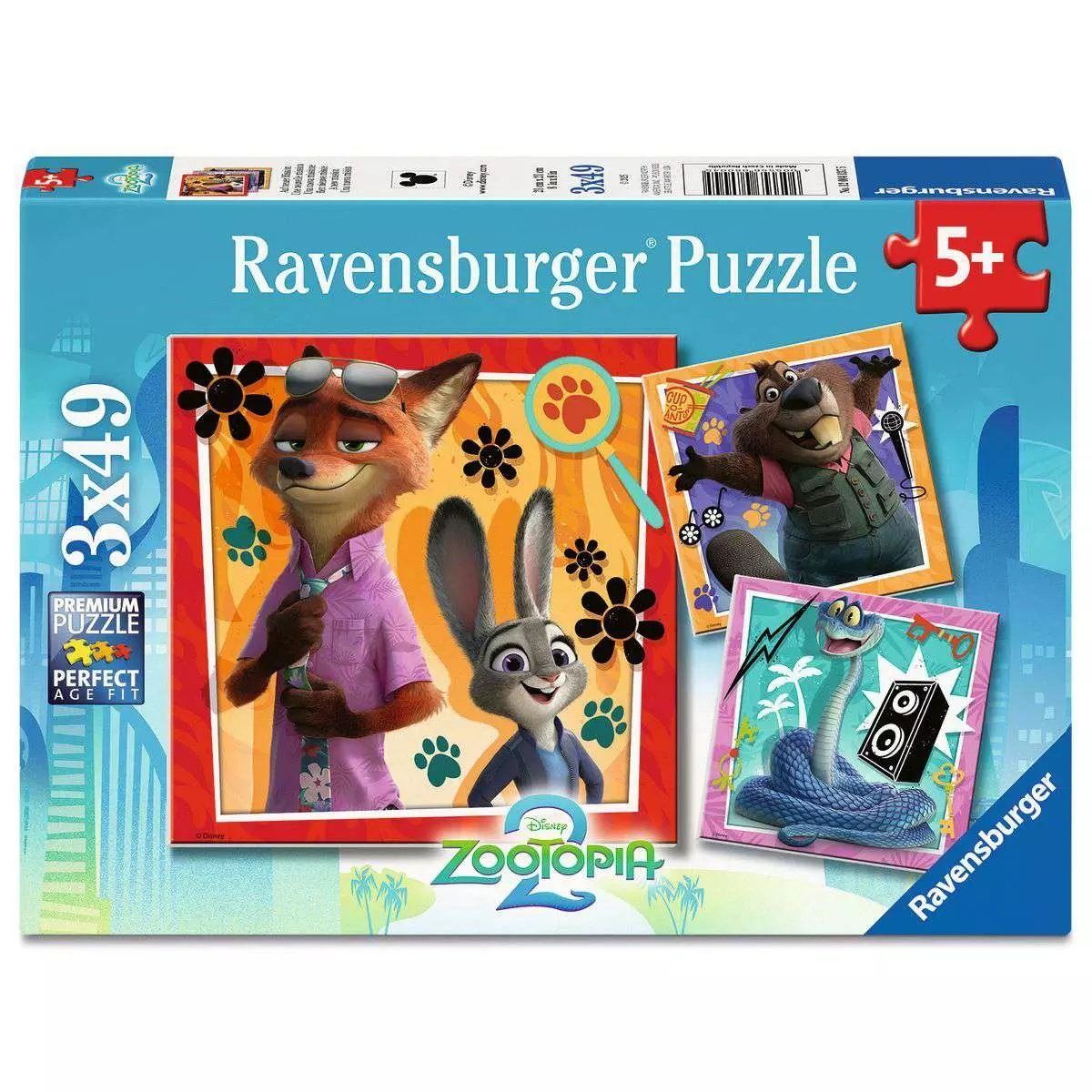 Zootopia 2 - A New Mission 3x49 pieces - Ravensburger